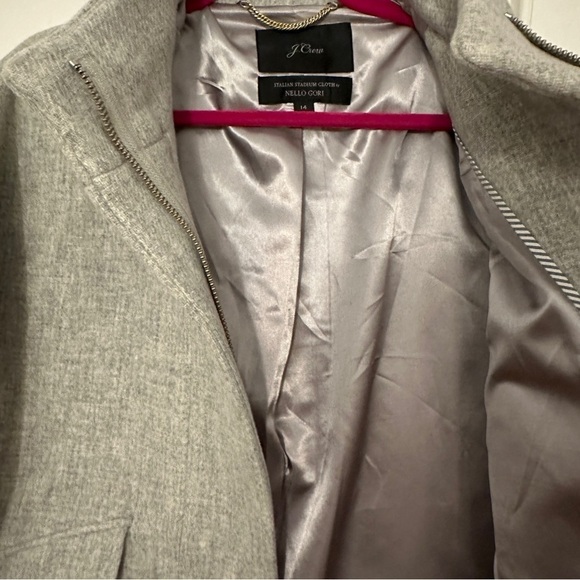 NWOT J. Crew Cocoon Coat in Italian Stadium-Cloth Wool Heather Gray size 14 - Picture 4 of 8